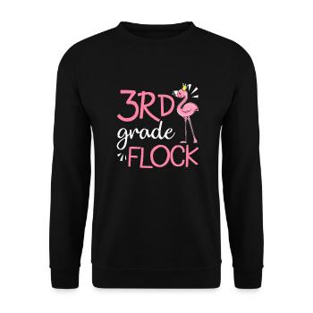 Flamingo Back To School 3rd Third Grade Flock - Unisex Sweatshirt - black - Front - Alina (178cm) & Michal (187cm)