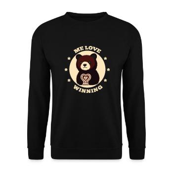 Ich liebe gewinnenden Bären - Unisex Pullover - Schwarz - Vorne - Alina (178cm) & Michal (187cm)