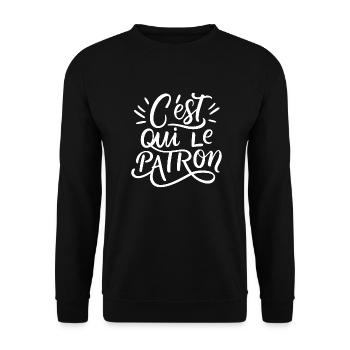 C'est qui le patron - Sweat-shirt Unisexe - noir - Devant - Alina (178cm) & Michal (187cm)