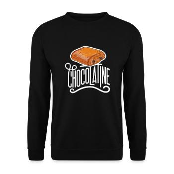 Chocolatine - Sweat-shirt Unisexe - noir - Devant - Alina (178cm) & Michal (187cm)