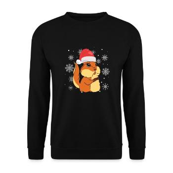 Merry Christmas Forest Animal Cute Chipmunk Squirr - Unisex Sweatshirt - black - Front - Alina (178cm) & Michal (187cm)