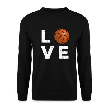 Basketball Love - Unisex Sweatshirt - black - Front - Alina (178cm) & Michal (187cm)