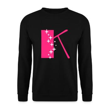 Letter K Glitter - Unisex Sweatshirt - black - Front - Alina (178cm) & Michal (187cm)