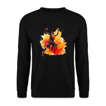 Basketball Player Design for Sports Fans Basketball - Unisex Sweatshirt - black - Front - Alina (178cm) & Michal (187cm)