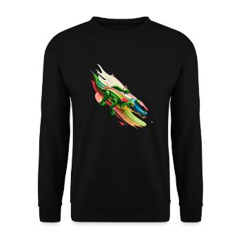 Le crocodile surfe sur la couleur - Sweat-shirt Unisexe - noir - Devant - Alina (178cm) & Michal (187cm)
