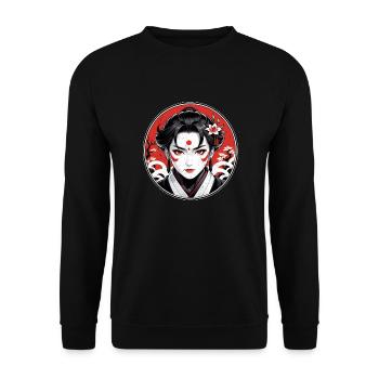 Samurai Warrior - Japan - Demon - Unisex Sweatshirt - black - Front - Alina (178cm) & Michal (187cm)