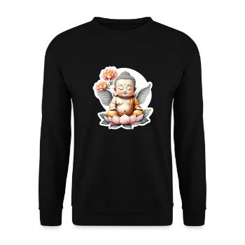 Baby Buddha - meditation yoga relaxation - Unisex Sweatshirt - black - Front - Alina (178cm) & Michal (187cm)