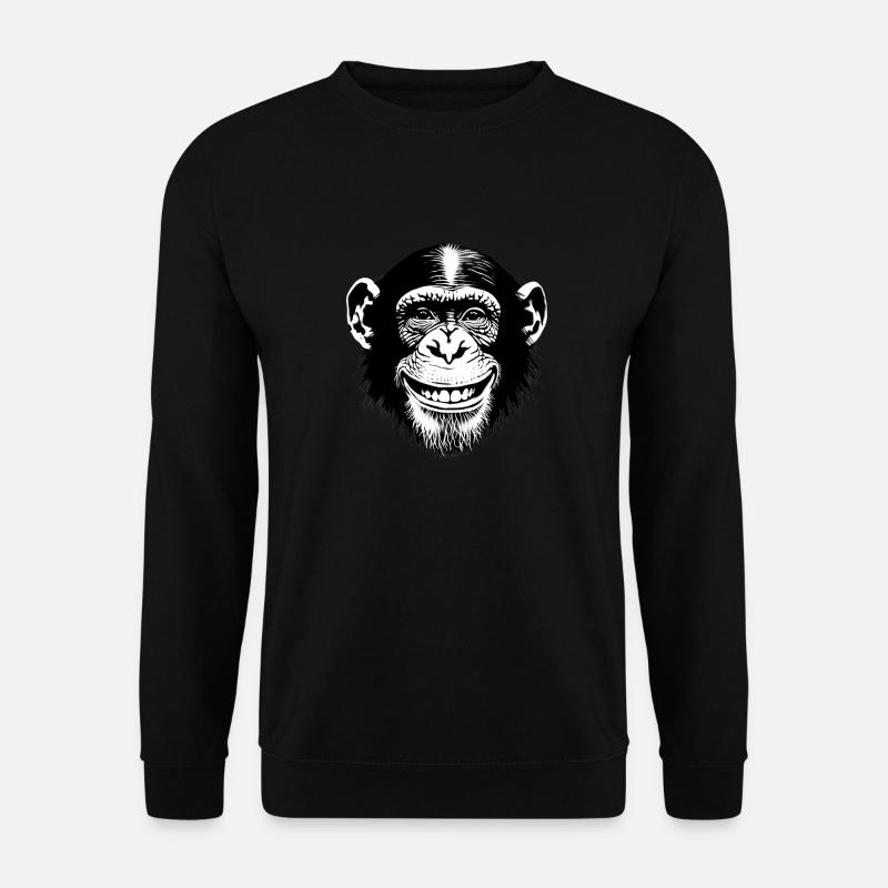 Laughing monkey chimpse rejoices - Unisex Sweatshirt - black