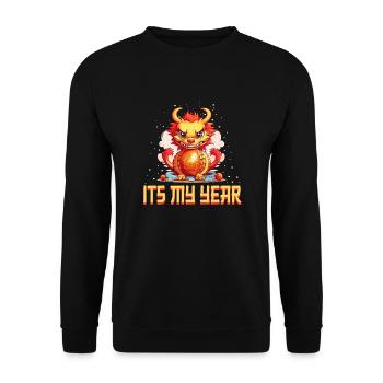 Year Of The Dragon Happy Chinese New Year 2024 - Unisex Pullover - Schwarz - Vorne - Alina (178cm) & Michal (187cm)