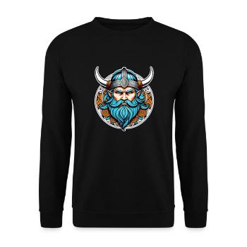 Wikinger Odin Thor Walhalla - Unisex Pullover - Schwarz - Vorne - Alina (178cm) & Michal (187cm)