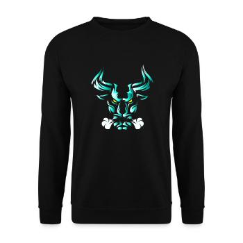 Tête de taureau tête Logo Steak Beast Gym corne - Sweat-shirt Unisexe - noir - Devant - Alina (178cm) & Michal (187cm)
