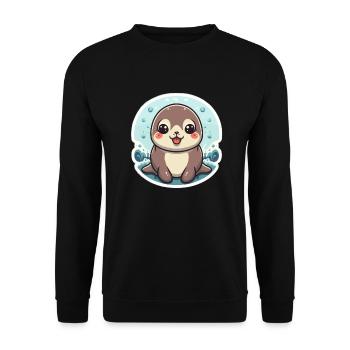 Sea Lion Lover - Unisex Sweatshirt - black - Front - Alina (178cm) & Michal (187cm)