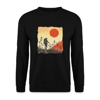 Randonnée, Randonnée, Montagnes, Nature, Camping, Sommet, Alpes - Sweat-shirt Unisexe - noir - Devant - Alina (178cm) & Michal (187cm)