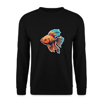 Fish colorful - Unisex Sweatshirt - black - Front - Alina (178cm) & Michal (187cm)