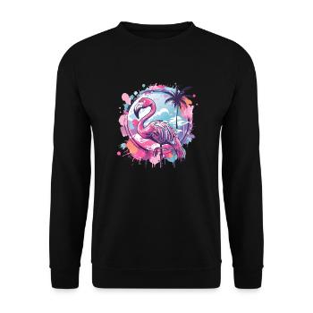 Flamingo - Unisex Pullover - Schwarz - Vorne - Alina (178cm) & Michal (187cm)