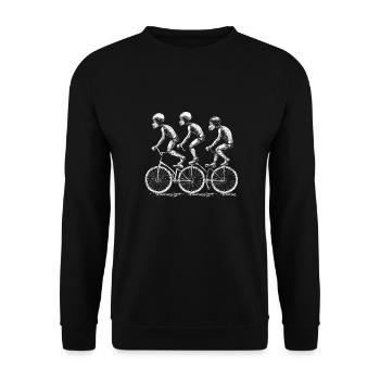 Bicycle // Monkey on Bike (white) - Unisex Sweatshirt - black - Front - Alina (178cm) & Michal (187cm)