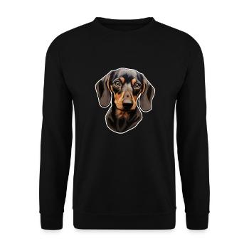 Teckel ou teckel - Sweat-shirt Unisexe - noir - Devant - Alina (178cm) & Michal (187cm)