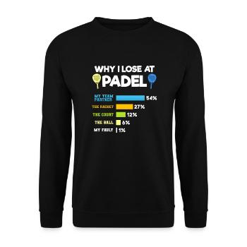 Padel Paddel Schläger Tennis Sport I Geschenk - Unisex Pullover - Schwarz - Vorne - Alina (178cm) & Michal (187cm)
