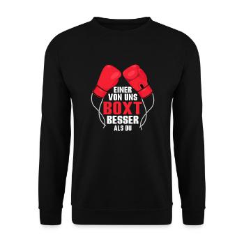 One of us boxes better than you Boxing Boxer - Unisex Sweatshirt - black - Front - Alina (178cm) & Michal (187cm)