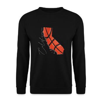 California (USA) | echter Basketball | Landkarte S - Unisex Pullover - Schwarz - Vorne - Alina (178cm) & Michal (187cm)