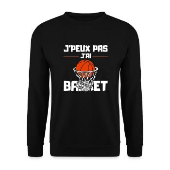 Ich kann nicht Basketball haben - Unisex Pullover - Schwarz - Vorne - Alina (178cm) & Michal (187cm)