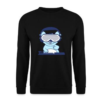drôle DJ Koala ours mixer Cool Party Music - Sweat-shirt Unisexe - noir - Devant - Alina (178cm) & Michal (187cm)