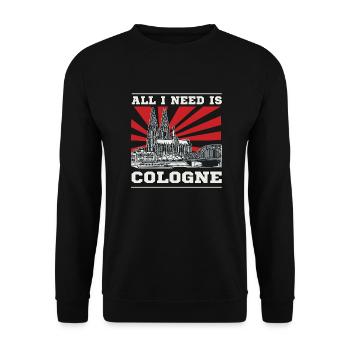 All I Need is Cologne Design – Kölner, Kölnerin - Unisex Sweatshirt - black - Front - Alina (178cm) & Michal (187cm)