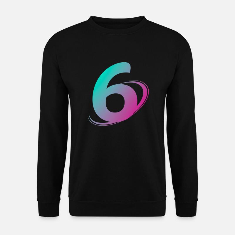 Nummer 6 mehrfarbig - Unisex Pullover - Schwarz