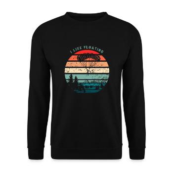 Ich mag Schweben - Retro Skydiving - Unisex Pullover - Schwarz - Vorne - Alina (178cm) & Michal (187cm)