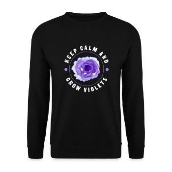 keep calm and grow violets Design for a messages - Unisex Sweatshirt - black - Front - Alina (178cm) & Michal (187cm)