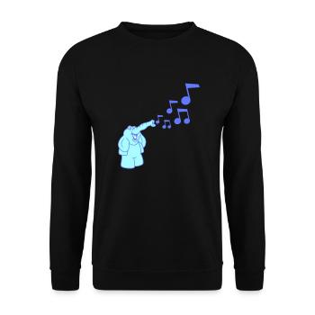 Cute Elephant Musical Notes Music Trunk Whistles Sheet Music - Unisex Sweatshirt - black - Front - Alina (178cm) & Michal (187cm)