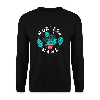 montera mama plant design for a plants lover - Unisex Sweatshirt - black - Front - Alina (178cm) & Michal (187cm)