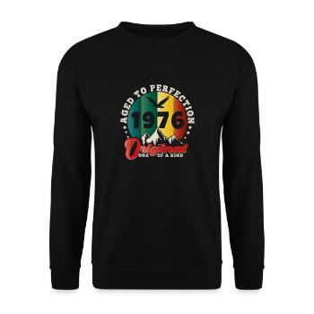 Anniversaire vintage 1976 - idée cadeau rétro 1976 - Sweat-shirt Unisexe - noir - Devant - Alina (178cm) & Michal (187cm)