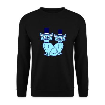 2 Sir Cats Mr. Cylinder Deux Monocle Team Empire - Sweat-shirt Unisexe - noir - Devant - Alina (178cm) & Michal (187cm)