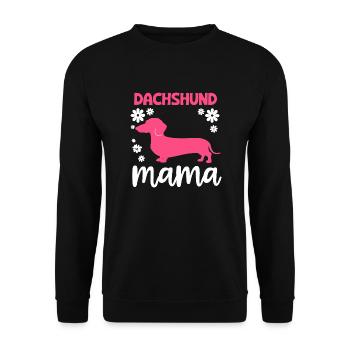 Chien teckel - Sweat-shirt Unisexe - noir - Devant - Alina (178cm) & Michal (187cm)