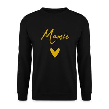 MAMIE. MAMAN. GRAND-MERE. FÊTE DES MÈRES - Sweat-shirt Unisexe - noir - Devant - Alina (178cm) & Michal (187cm)