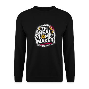 Conception DIY pour les amateurs de rénovation - Sweat-shirt Unisexe - noir - Devant - Alina (178cm) & Michal (187cm)