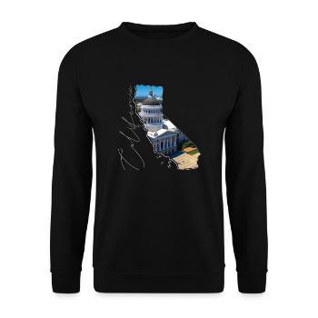 California Capitol in der California Landkarte CA - Unisex Pullover - Schwarz - Vorne - Alina (178cm) & Michal (187cm)