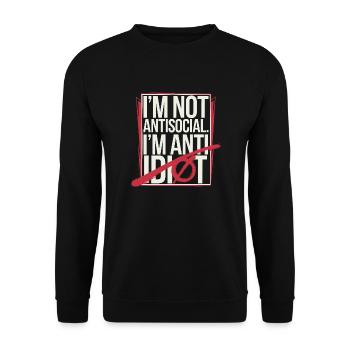 Introvertiert und wählerisch - Unisex Pullover - Schwarz - Vorne - Alina (178cm) & Michal (187cm)