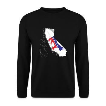 Drapeau démocrate dans la carte de l’État de Californie CA - Sweat-shirt Unisexe - noir - Devant - Alina (178cm) & Michal (187cm)