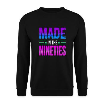 Retro Graphic Design Made In The Nineties gift - Unisex Sweatshirt - black - Front - Alina (178cm) & Michal (187cm)