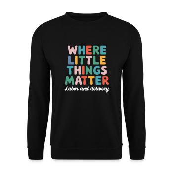 Care with heart and passion - Unisex Sweatshirt - black - Front - Alina (178cm) & Michal (187cm)