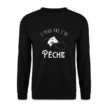 I Can't I Fished - Geschenkidee - Unisex Pullover - Schwarz - Vorne - Alina (178cm) & Michal (187cm)