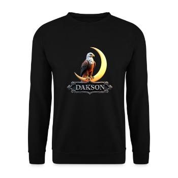 Himmlisches Adler Design von Dakson - Unisex Pullover - Schwarz - Vorne - Alina (178cm) & Michal (187cm)