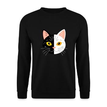 Purr and meow - Unisex Sweatshirt - black - Front - Alina (178cm) & Michal (187cm)