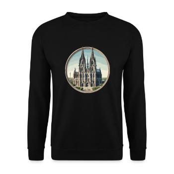 Cathédrale de Cologne - Sweat-shirt Unisexe - noir - Devant - Alina (178cm) & Michal (187cm)