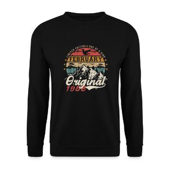 Geschenk zum 67. Geburtstag, geboren im Februar 1958 - Unisex Pullover - Schwarz - Vorne - Alina (178cm) & Michal (187cm)