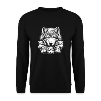 Wolf - Unisex Sweatshirt - black - Front - Alina (178cm) & Michal (187cm)