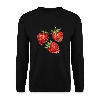 Strawberries - Unisex Sweatshirt - black - Front - Alina (178cm) & Michal (187cm)