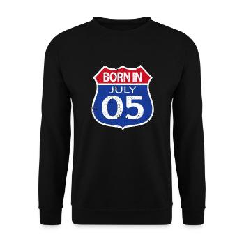 Born in July 2005 - Unisex Sweatshirt - black - Front - Alina (178cm) & Michal (187cm)